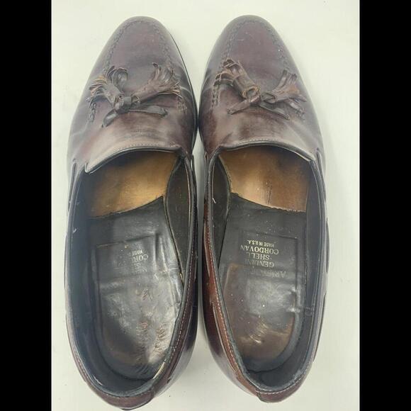 Johnston Murphy Genuine Shell Cordovan Size 10.5 DB Wingtip Oxford Dark Cherry main image 5